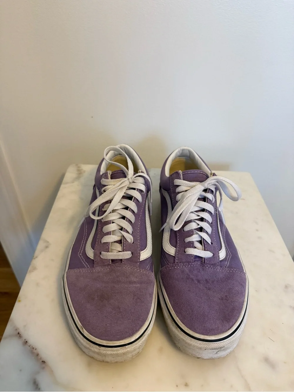 Men's Vans Purple Suede Low-Top Sneakers with White Accents